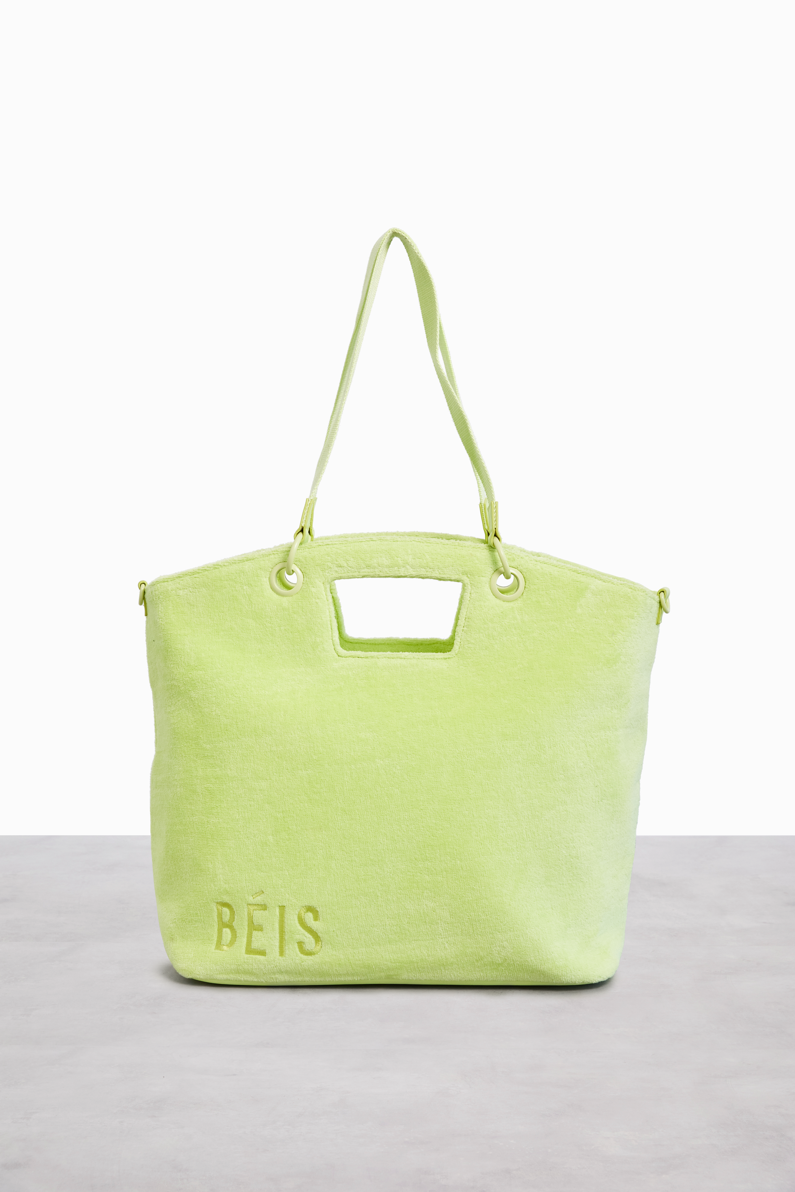 Stylish Citron Terry Tote Bag - Eco-Friendly Cotton Beach Tote for Women | Perfect for Shopping, Travel & Summer Outings