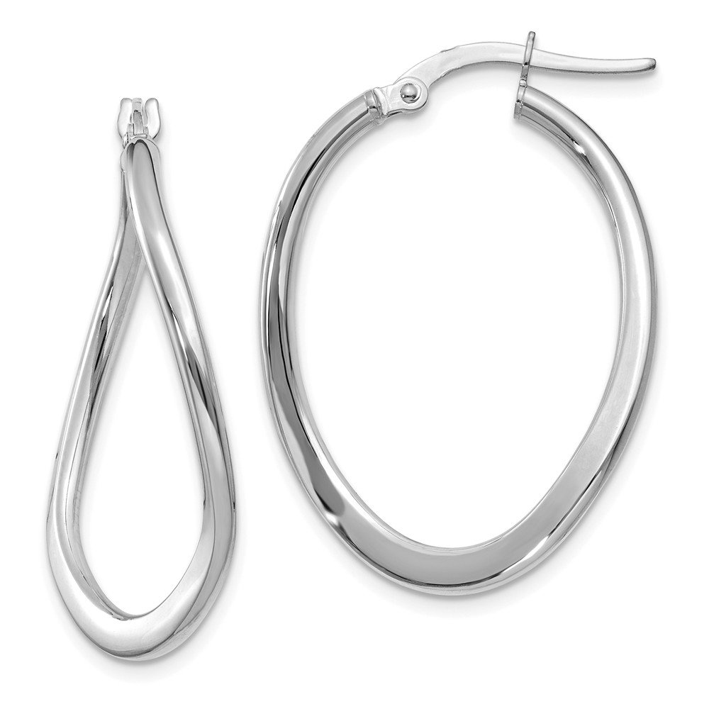 14K White Gold 2mm Tapered Twist Hoop Earrings for Women - Elegant Everyday Jewelry | Perfect for Work, Date Night & Special Occasions