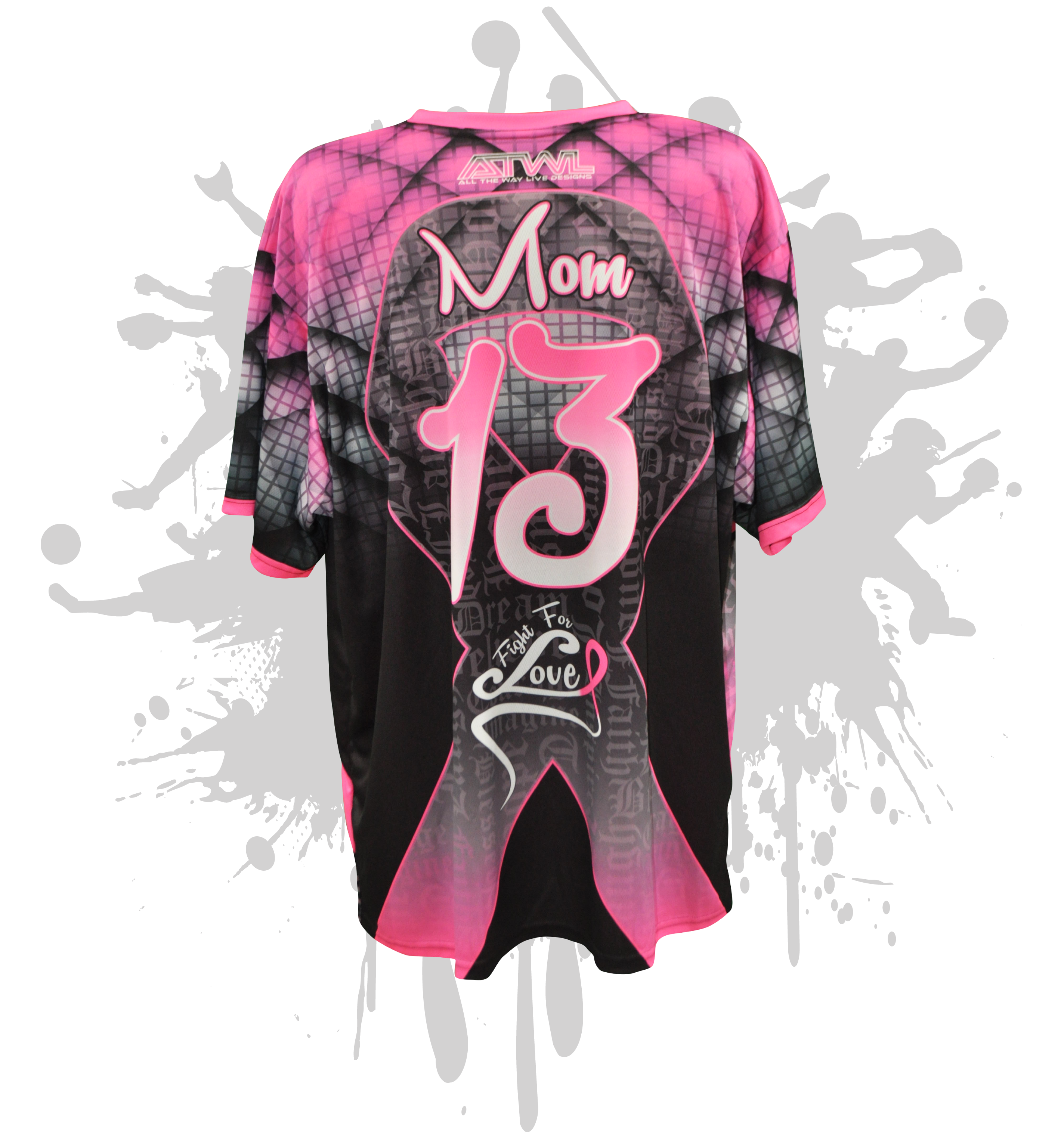 Fight For Love Cancer Awareness Youth Full Dye Jersey - Comfortable & Supportive Baseball Shirt for Charity Events, Fundraisers & Cancer Awareness Campaigns