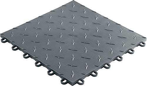 TracStep Modular Interlocking Garage Floor Tiles - 100-Piece Set in Grey | Durable & Easy Installation for Home Gym, Workshop & Garage Storage