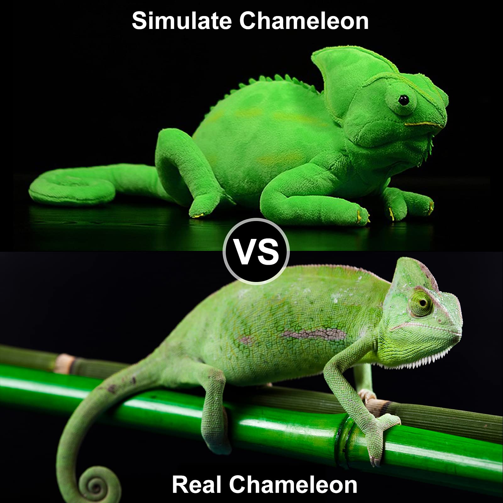 Realistic 15 Inch Green Chameleon Stuffed Animal Plush Toy - Soft & Cuddly Reptile Stuffed Animal for Kids, Perfect Gift for Birthdays & Nursery Decor