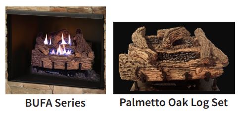 18 Millivolt Gas Burner with Buf36a Box - Palmetto Oak Log LP Set for Fireplace Builders | Perfect for Outdoor Patio, Camping & Home Heating