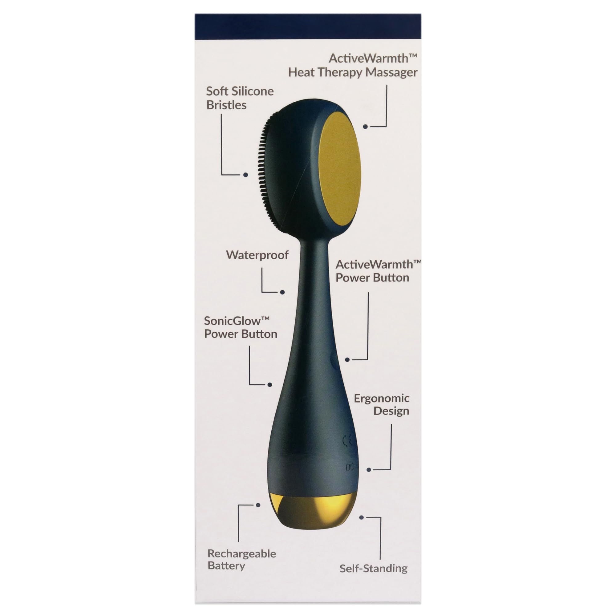 PMD Clean Pro Smart Facial Cleansing Device with Silicone Brush & ActiveWarmth Anti-Aging Massager - Deep Pore Cleanser for Glowing Skin at Home Spa & Night Routine