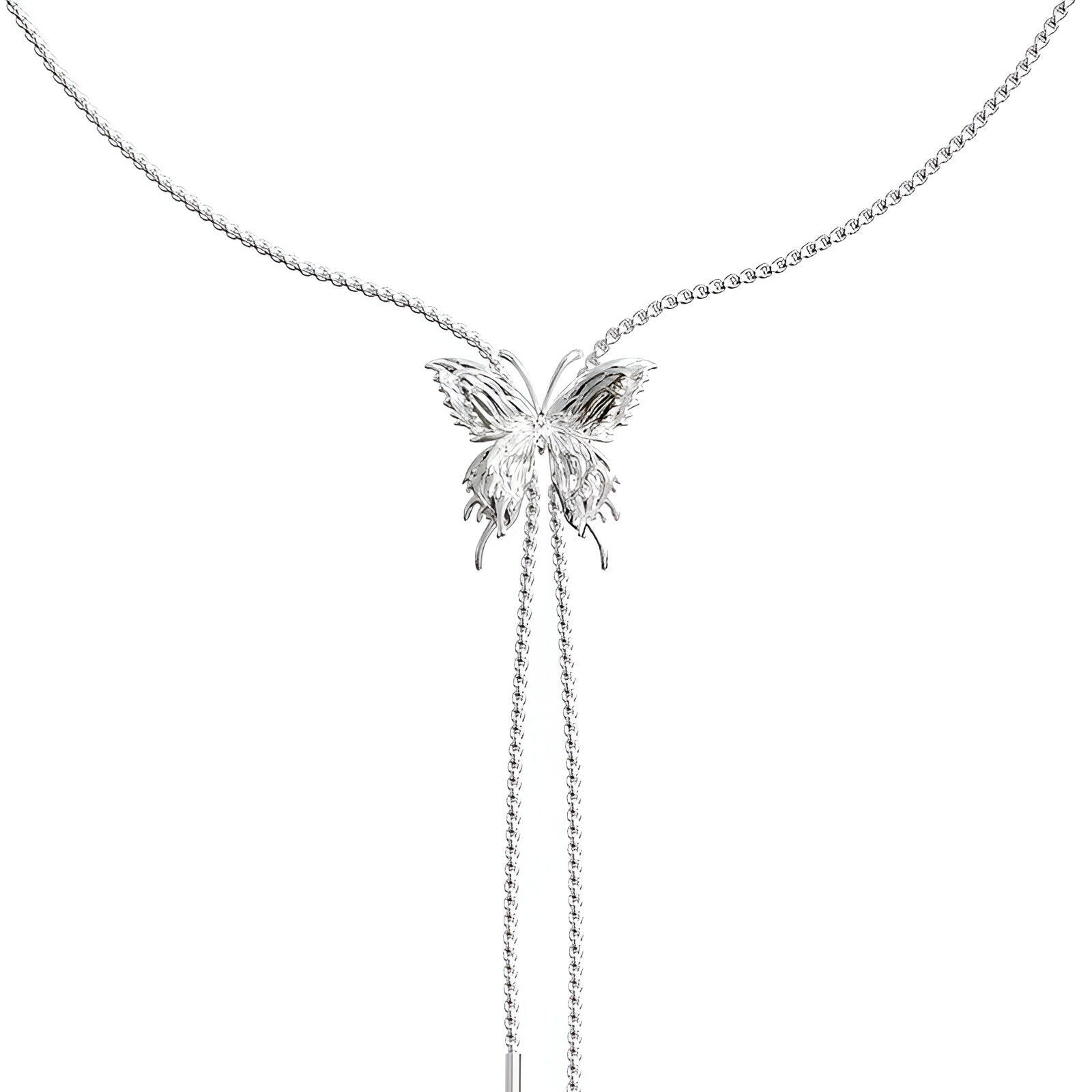 Elegant Multi-Way Lariat Butterfly Necklace with Tassel - Adjustable Layering Pendant for Women | Perfect for Parties, Weddings & Everyday Wear | HN3025
