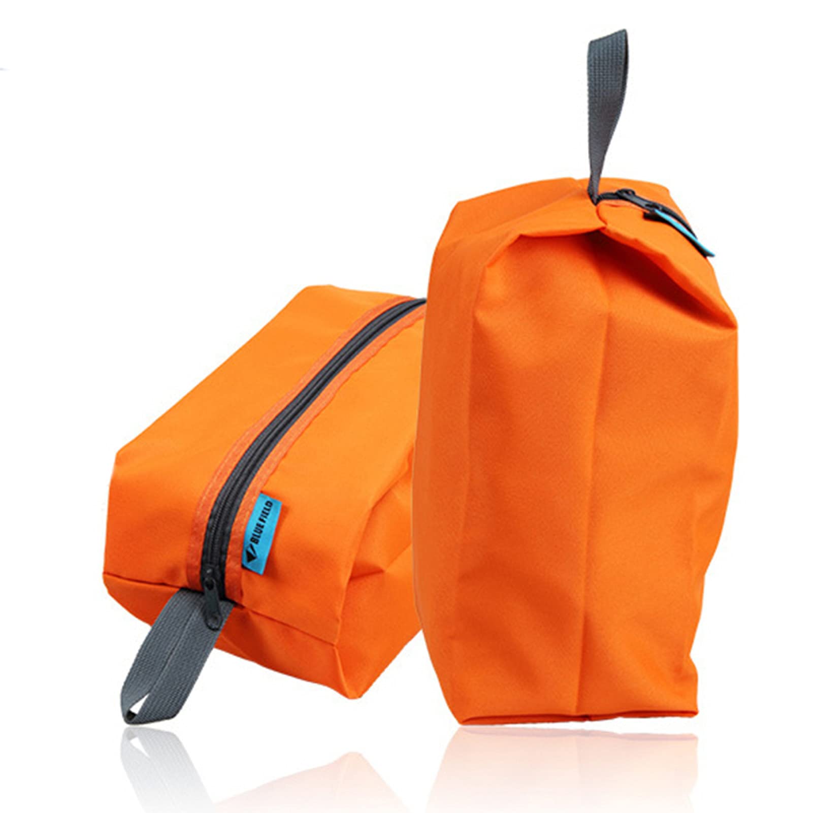 Sytaun Waterproof Travel Toiletry Bag for Women - Portable Oxford Cosmetic Makeup Organizer with Brush Holder, Ideal for Gym, Camping & Airplane Trips - Orange