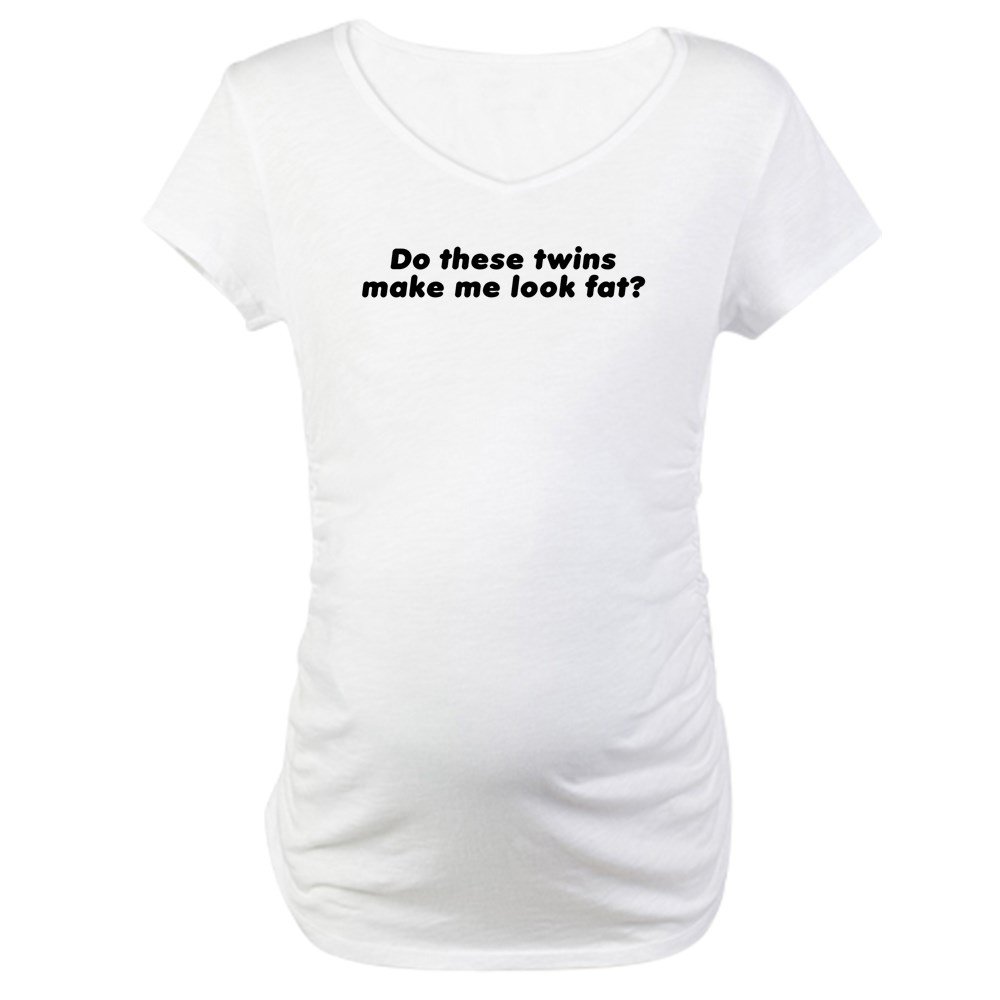 Funny Maternity T-Shirt for Twins Pregnancy - 'Twins Make Me Look Fat' Humorous Tee - Perfect for Baby Showers, Pregnancy Announcements & Maternity Photos
