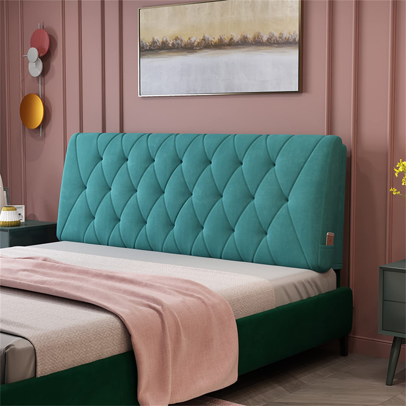 King Size Diamond Tufted Upholstered Headboard Cushion - 63