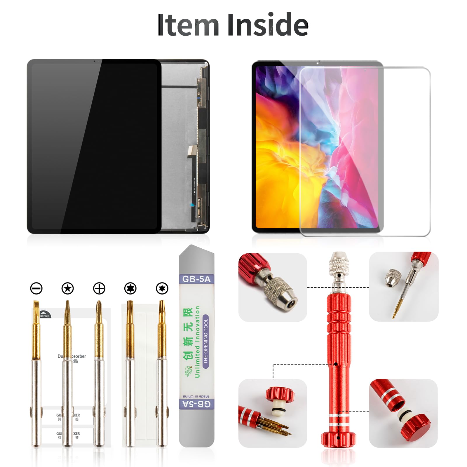 Original LCD Touch Screen Replacement for iPad Air 2 (2nd Gen) A1566/A1567 - Display Digitizer Assembly Repair Kit - White | Perfect for DIY Fixes, Cracked Screen Repairs & Device Restoration