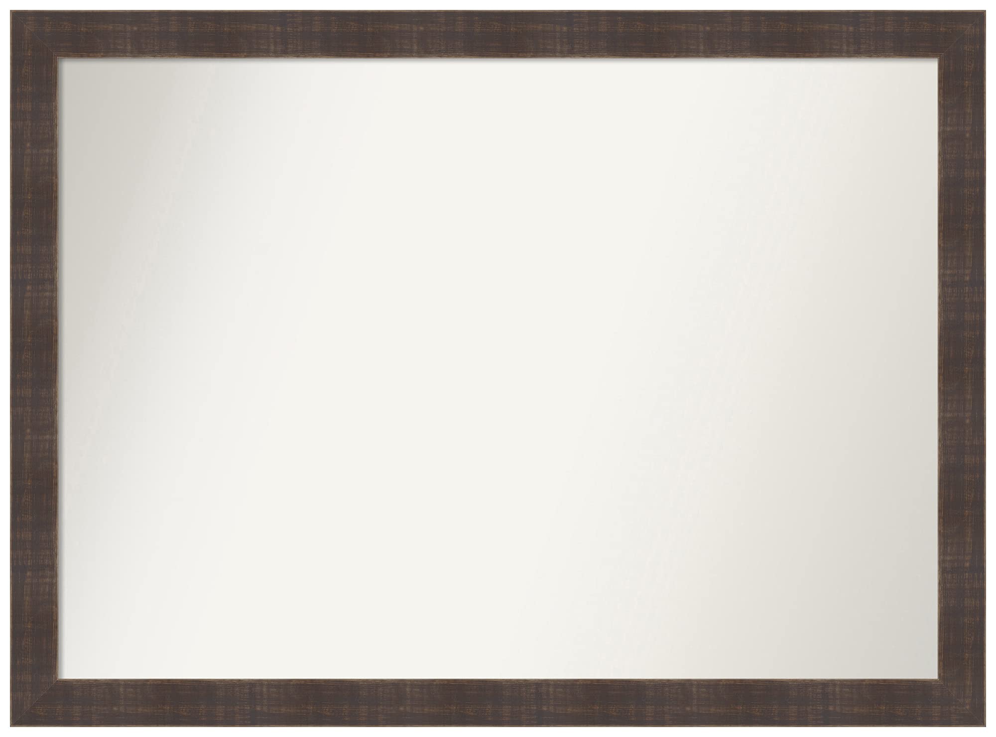Amanti Art Non-Beveled Custom Wall Mirror 22.25x30.25 Inches - Whiskey Brown Rustic Wood Frame - Bathroom, Living Room, Bedroom Decor - Custom Sizes Available