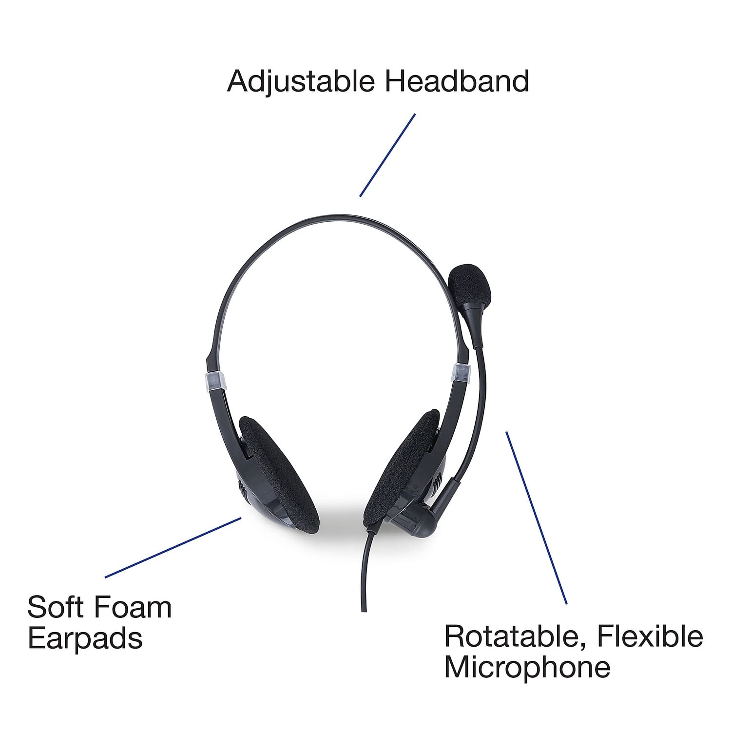 Verbatim Stereo USB Headset with Noise-Canceling Microphone & In-Line Volume Control - Perfect for Online Meetings, Gaming & Remote Work