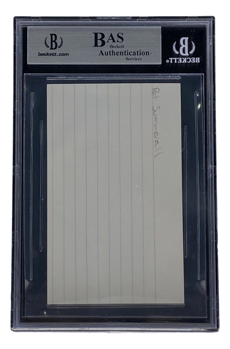Authentic Pat Summerall Signed Chicago Cardinals Slabbed Index Card BAS 00012634281 - Perfect for NFL Memorabilia Collectors & Sports Fans Display