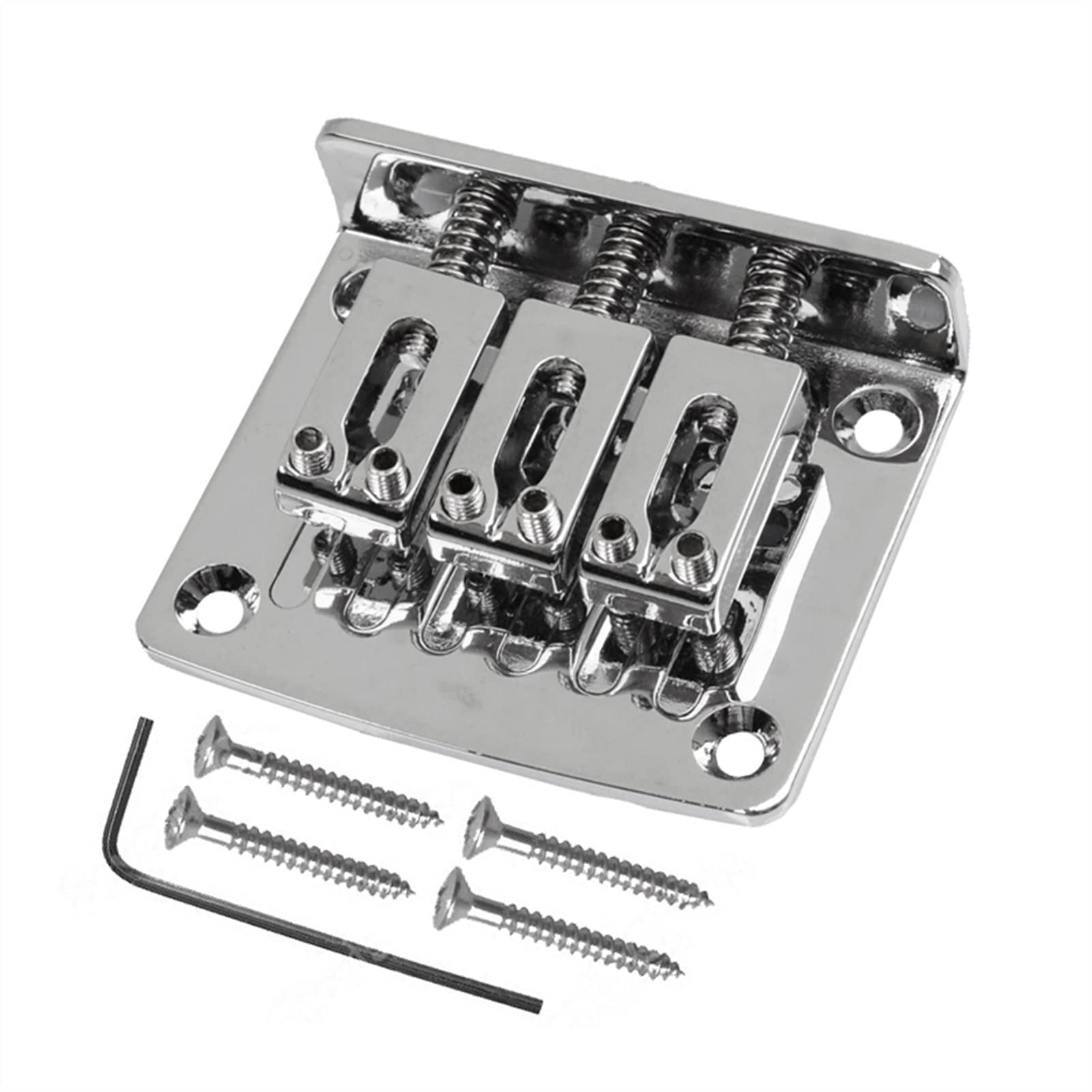 Adjustable 3-String Electric Guitar Bridge Tailpiece - Silver | Replacement Part for Electric Guitars | Perfect for DIY Repairs & Upgrades