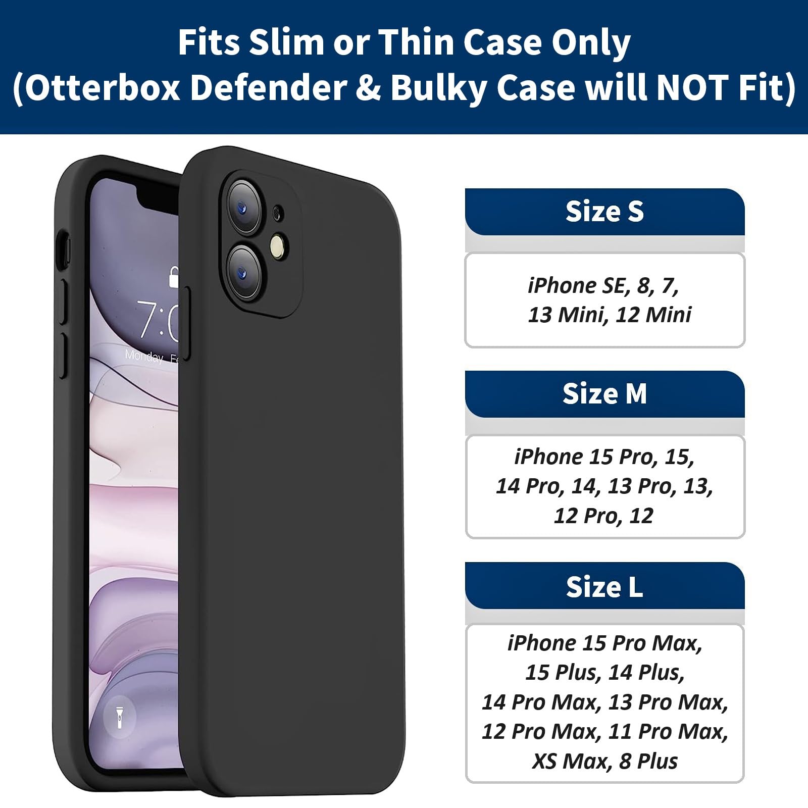 Premium Leather Holster Case with Belt Clip for iPhone 16e/16/16 Pro/15/15 Pro/14/14 Pro/13/13 Pro - Magnetic Closure Pouch Compatible with Otterbox Symmetry | Perfect for Outdoor Activities, Work & Everyday Carry