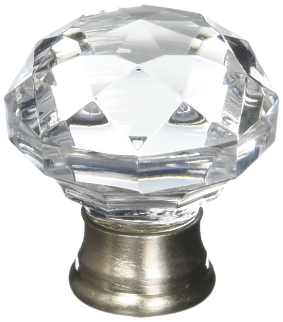 Baldwin 4324150 Satin Nickel Crystal Cabinet Knob - Elegant Hardware for Kitchen, Bathroom & Furniture Drawers