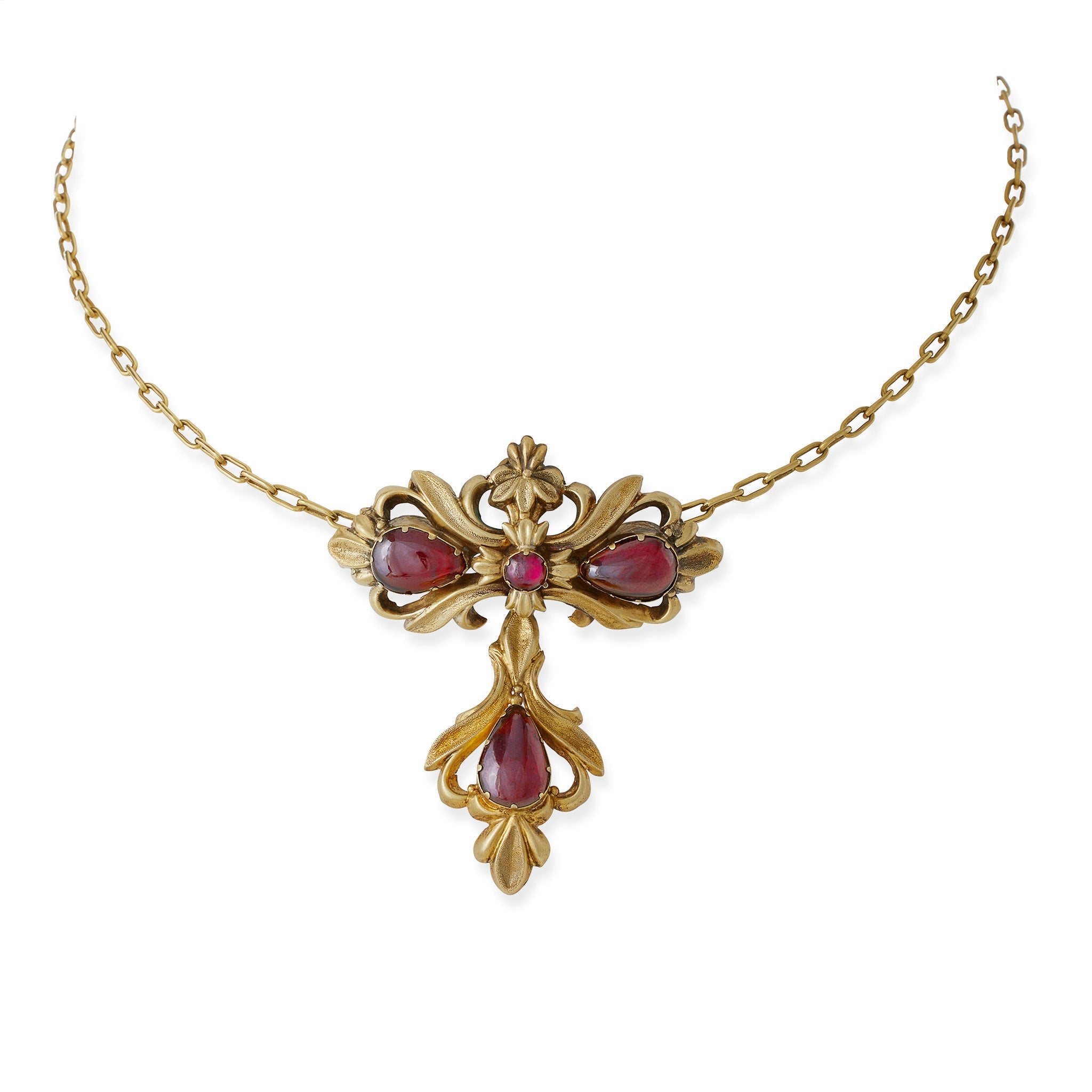 Genuine Garnet Cabochon Pendant Earrings and Necklace Set - Elegant Jewelry for Women, Perfect for Weddings, Parties & Gifts