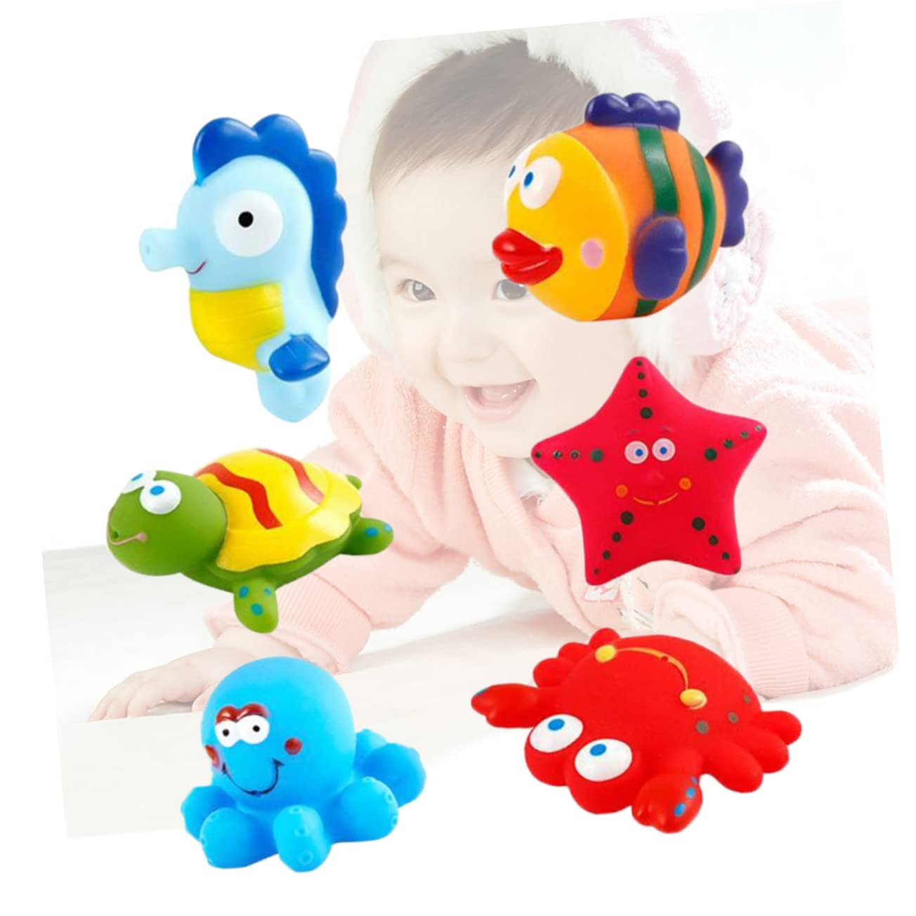 UPKOCH 12 Pcs Ocean Animal Bath Toys for Kids - Colorful Sea Creature Bathtub Toys for Toddlers, Fun Bath Time Learning & Sensory Play