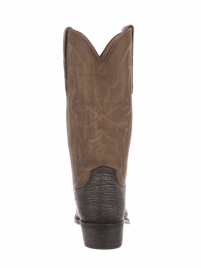 Lucchese M3105.74 Men's Carl Shark Skin Cowboy Boots in Chocolate Brown - Western Style Riding & Casual Wear for Men
