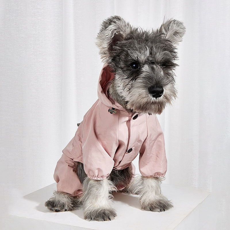 Waterproof Reflective Dog Raincoat for Small to Large Dogs - Dusty Pink | High Visibility Safety Coat for Night Walks & Rainy Day Adventures