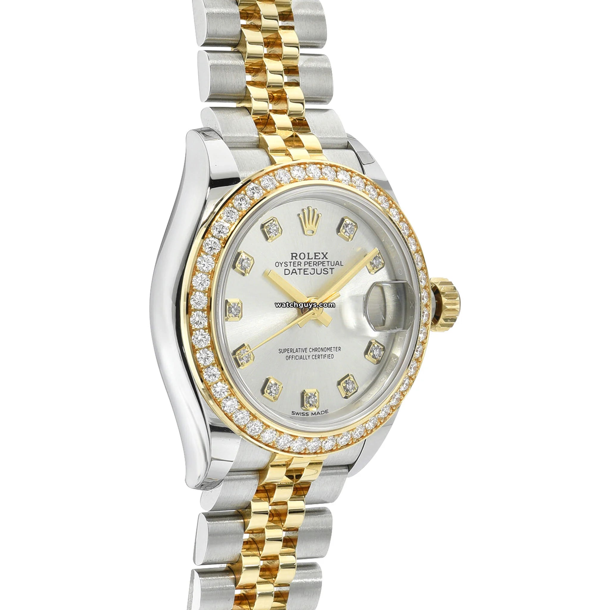 Rolex Datejust 279383RBR 36mm Silver Dial Diamond Bezel Watch for Men - Luxury Dress Watch for Business, Wedding & Special Occasions