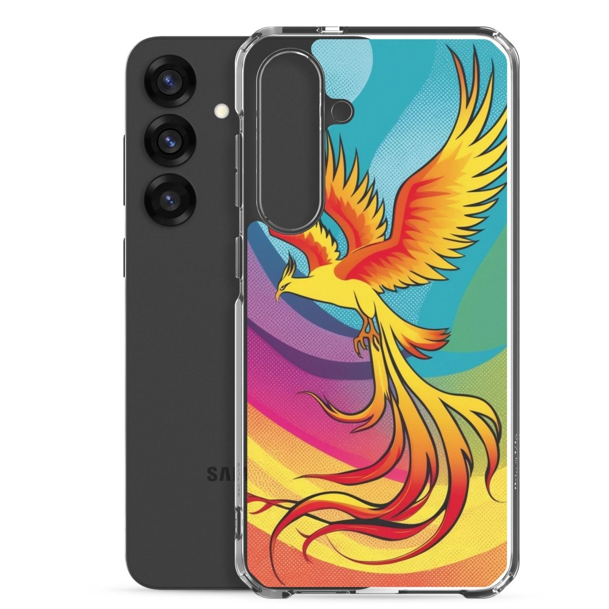 Premium Clear Phone Case for Samsung Galaxy Series - Slim Protective Cover with Rising Phoenix Design - Perfect for Everyday Use, Travel & Work
