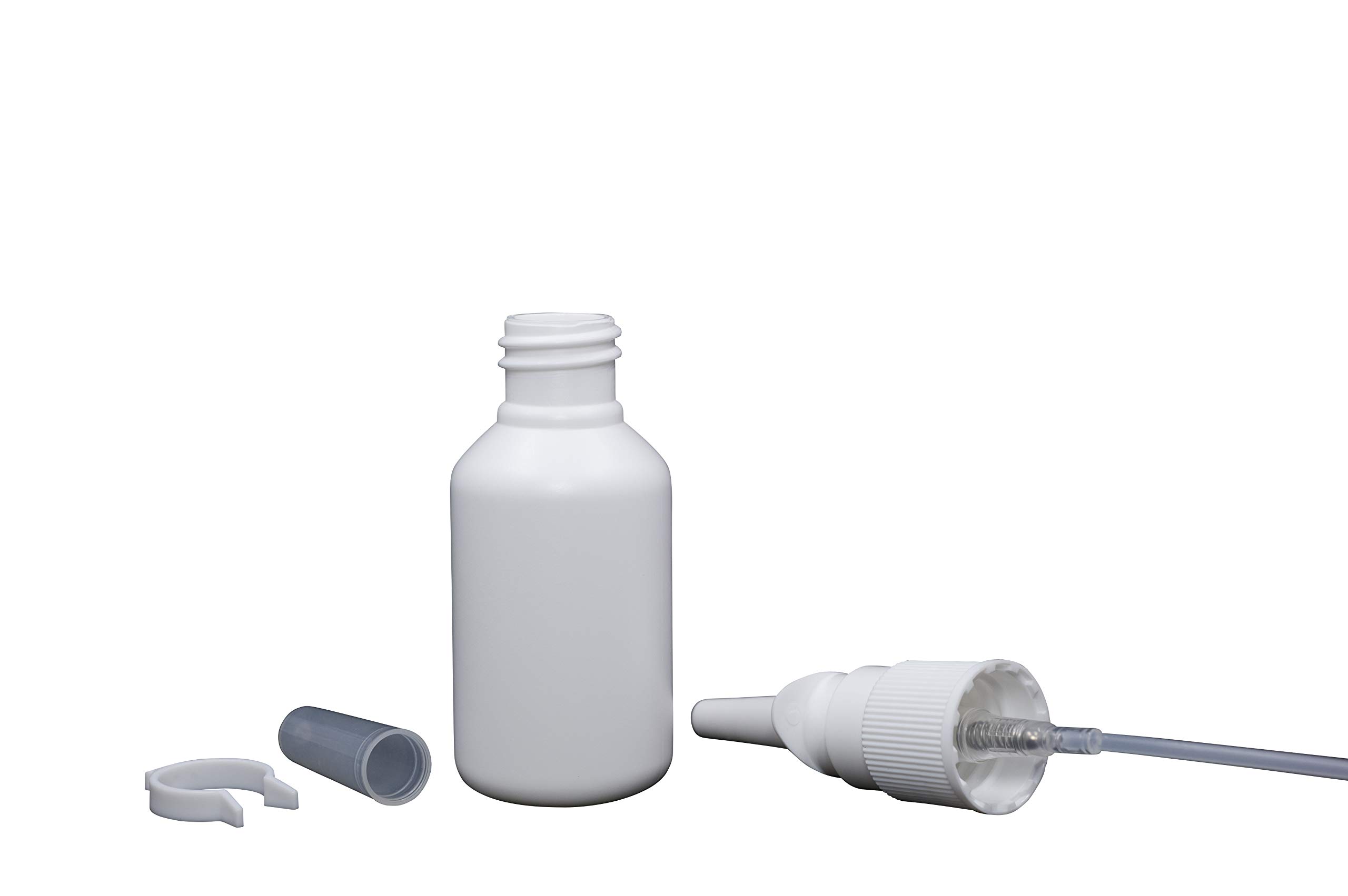 100-Pack 20ml Empty Refillable Nasal Spray Bottles - White Plastic Mist Sprayer for Nasal Medications & Essential Oils - Reusable Nose Sprayer for Travel, Home, and Healthcare Use