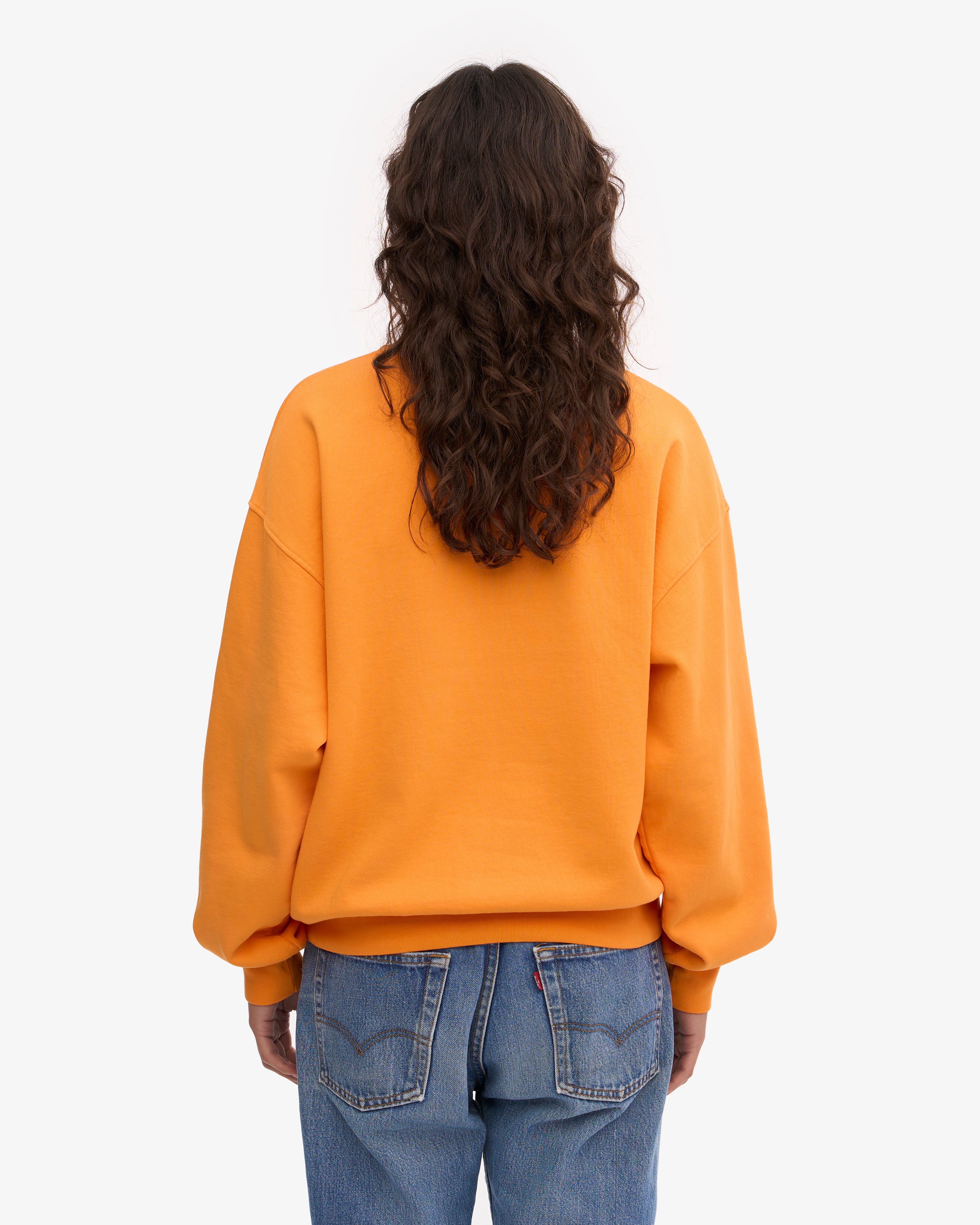 Organic Oversized Crewneck Sweatshirt - Sunny Orange | Cozy & Stylish Unisex Pullover for Casual Wear, Loungewear & Outdoor Activities
