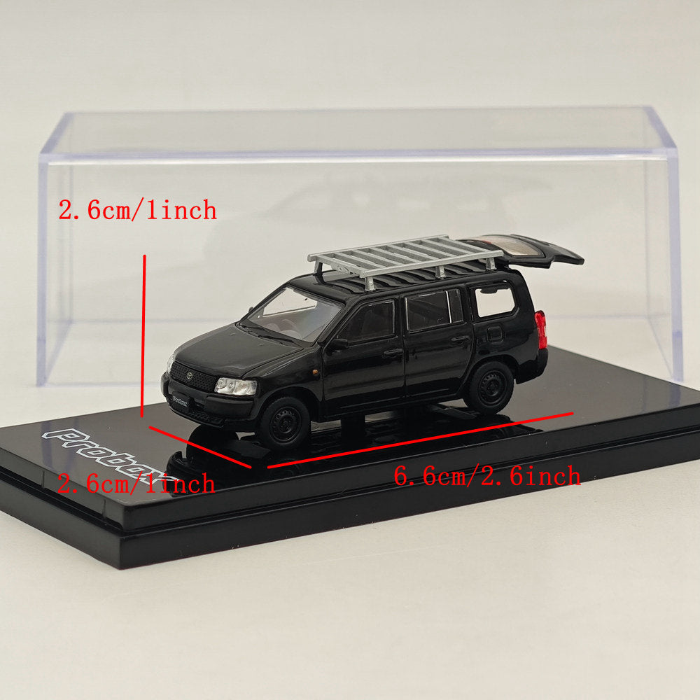 1/64 Scale Hobby Japan Toyota Probox Custom Version with Roof Carrier - Black (HJ642062BK) | Diecast Model Car for Collectors & Display