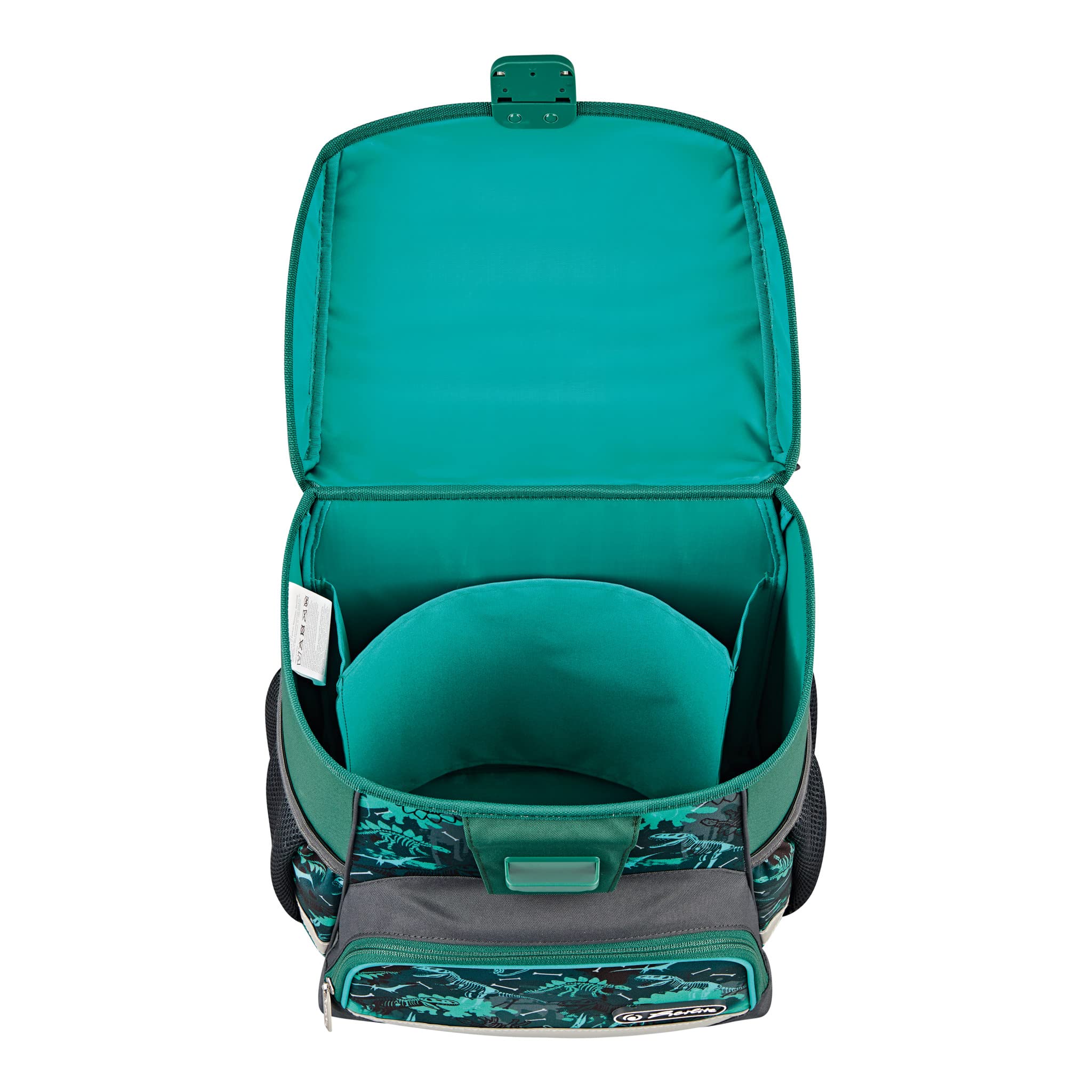 Herlitz Loop Plus Green Rex School Backpack for Kids - Lightweight, Durable & Ergonomic Design - Perfect for Elementary Students, Day Trips & Outdoor Adventures