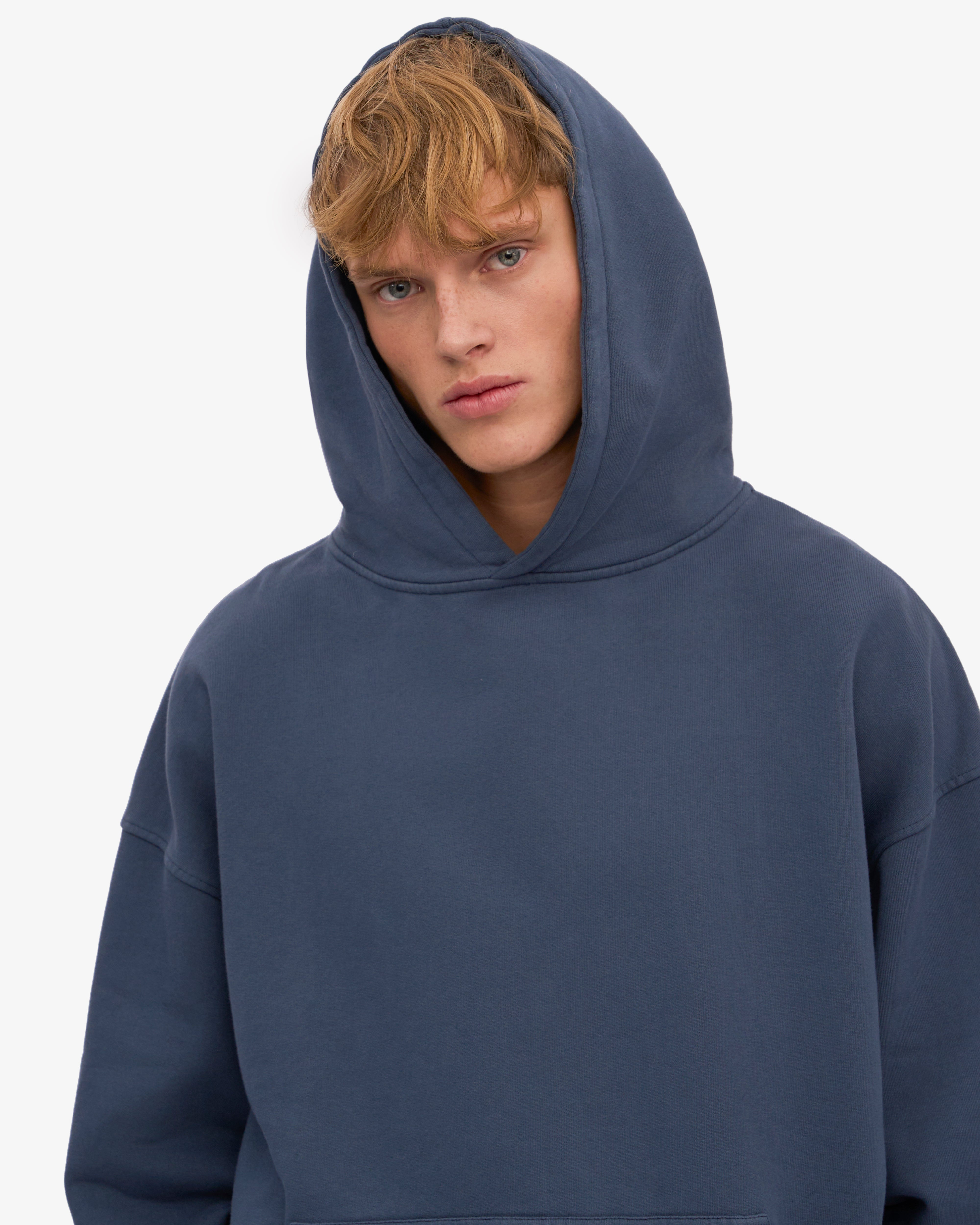 Organic Oversized Hoodie for Men & Women - Soft & Comfortable Petrol Blue Pullover Sweatshirt - Perfect for Casual Wear, Loungewear & Outdoor Activities