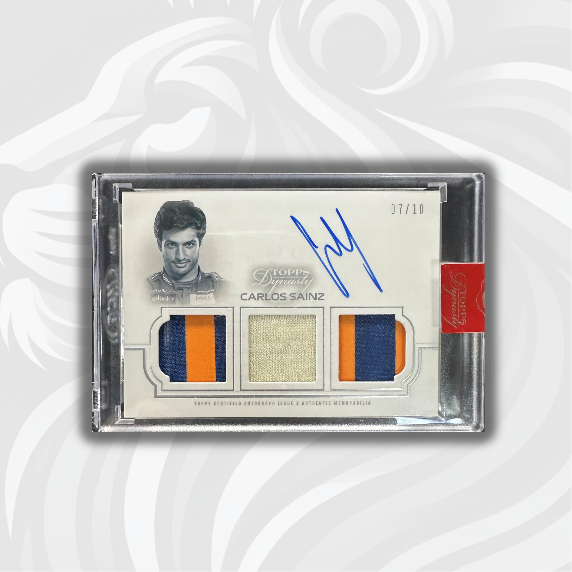 2020 Topps Dynasty F1 Carlos Sainz #TRA CS Triple Relic Autograph 07/10 Silver - Rare Collectible for F1 Fans & Sports Memorabilia Enthusiasts