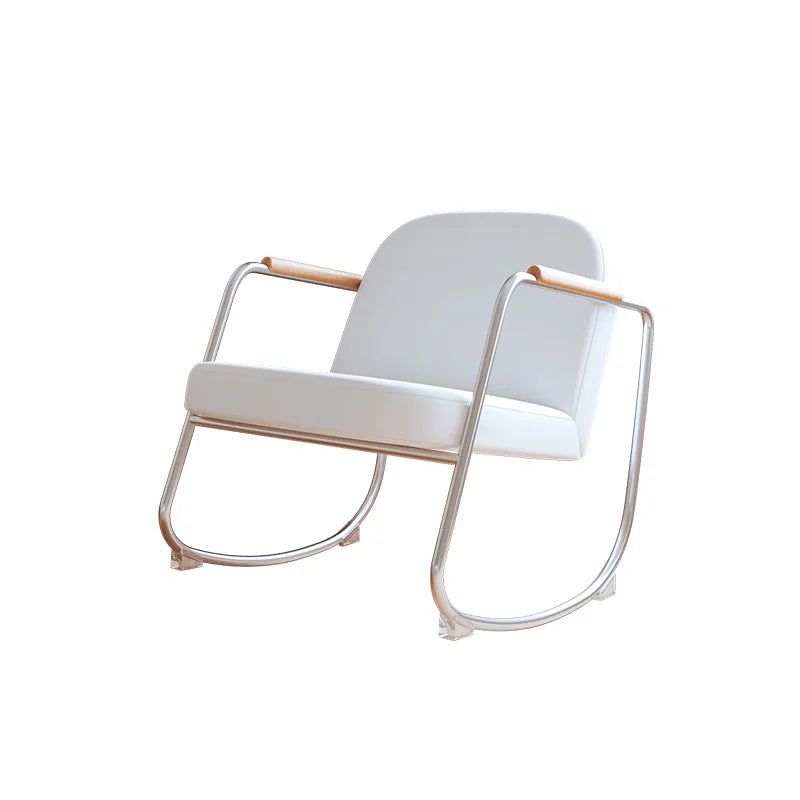 Modern Metal Minimalist Rocking Lounge Chair - Indoor/Outdoor Patio Furniture for Relaxing & Reading