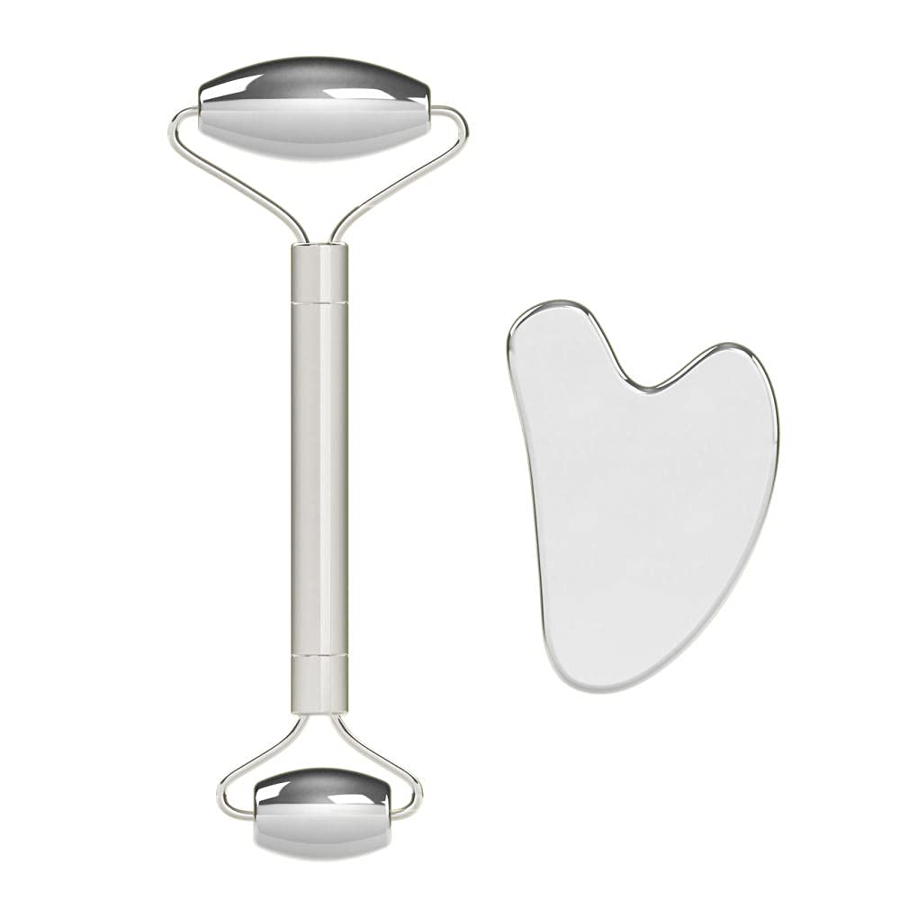 Premium Stainless Steel Gua Sha Massage Tool - Facial & Body Scraper for Skin Care, Lymphatic Drainage & Slimming - Includes Storage Box | Perfect for Home Spa, Self-Care & Beauty Routine