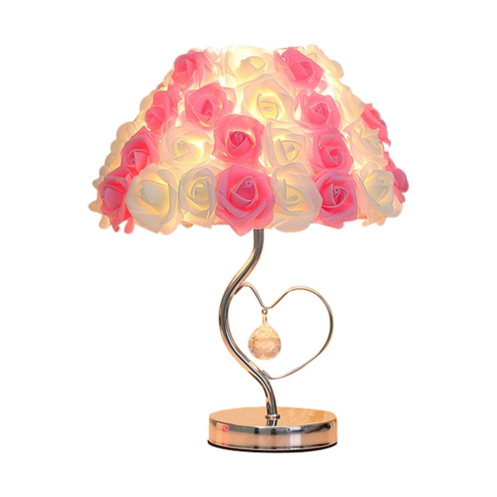Romantic Rose Flower Table Lamp - Artificial Rose Bouquet Night Light for Bedroom, Valentine's Day Gift, Wedding & Party Decor (Yellow & Pink) | Perfect for Romantic Dates, Home Decor & Special Occasions