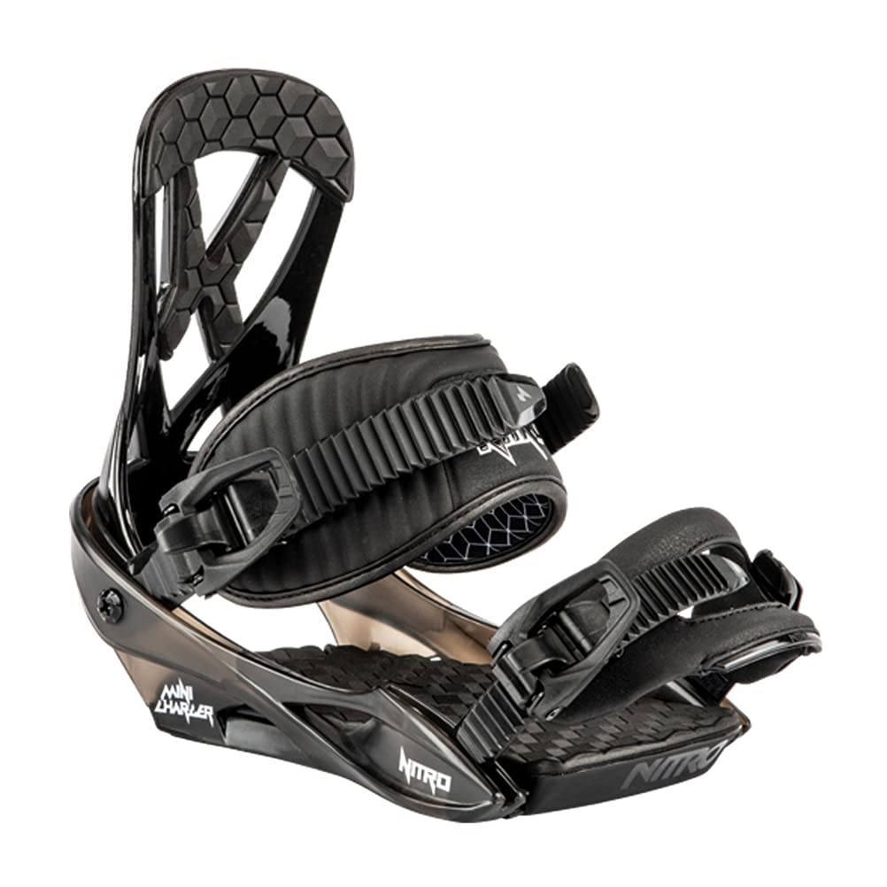 Nitro Mini Charger Youth Snowboard Bindings (3.0-6.5) 2022 - Adjustable Kids Snowboard Bindings for Boys & Girls - Perfect for Beginner Snowboarders & Park Riding