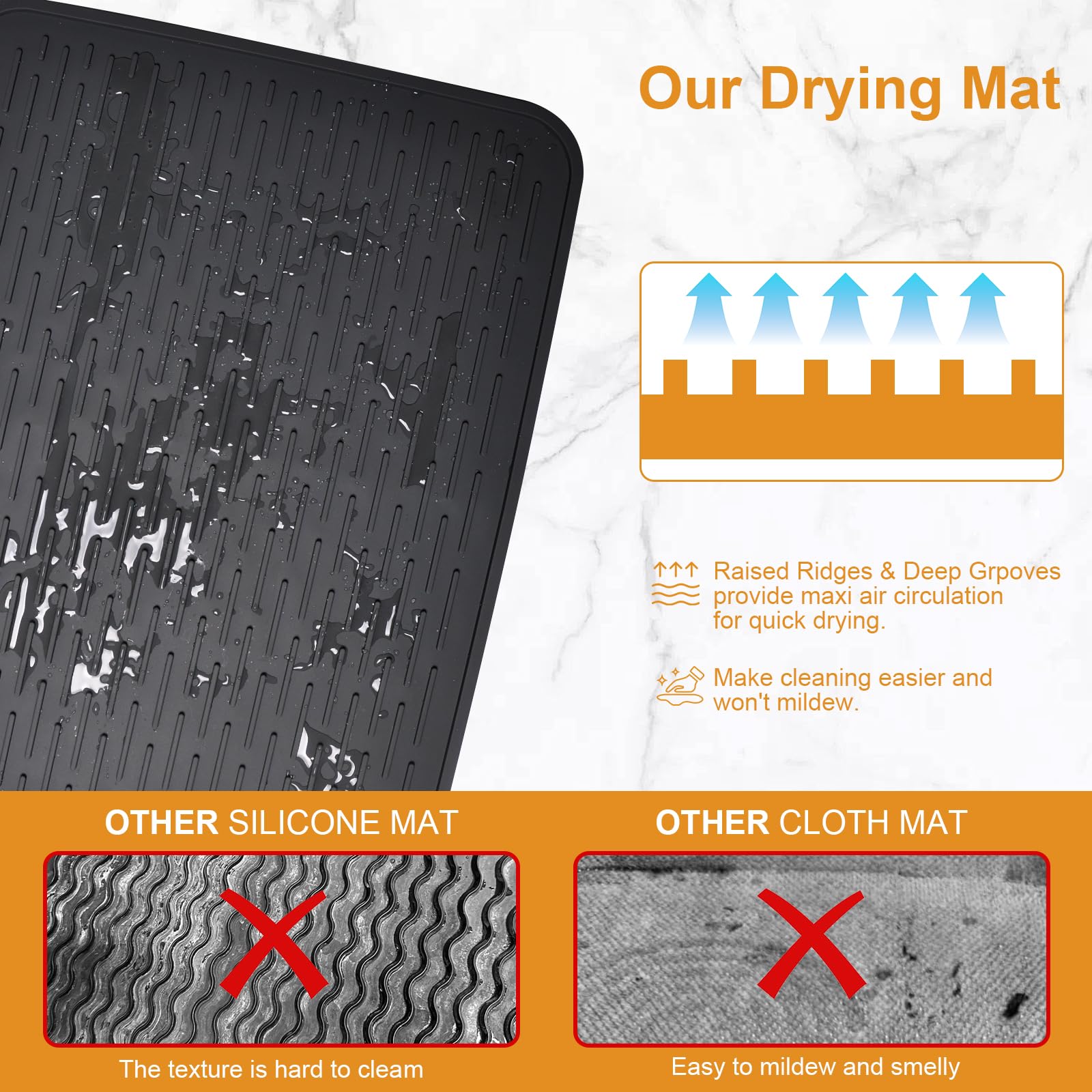 Silicone Dish Drying Mat 18x16