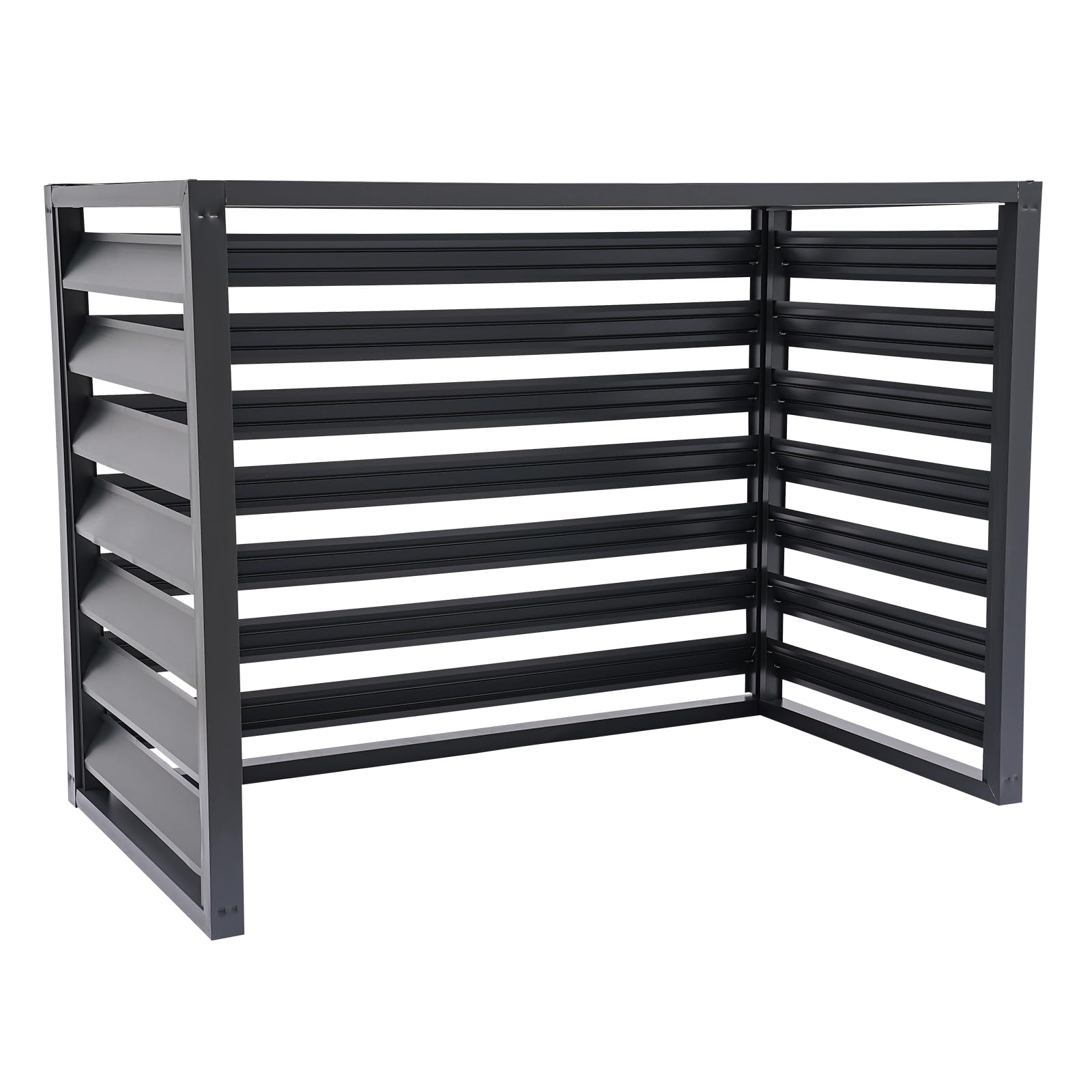 Outdoor Air Conditioner Cover - Aluminum Alloy Freestanding AC Privacy Screen Fence Panel for Backyard, Patio & Deck - Weatherproof Grey AC Fence for Yard Privacy & Aesthetic Protection