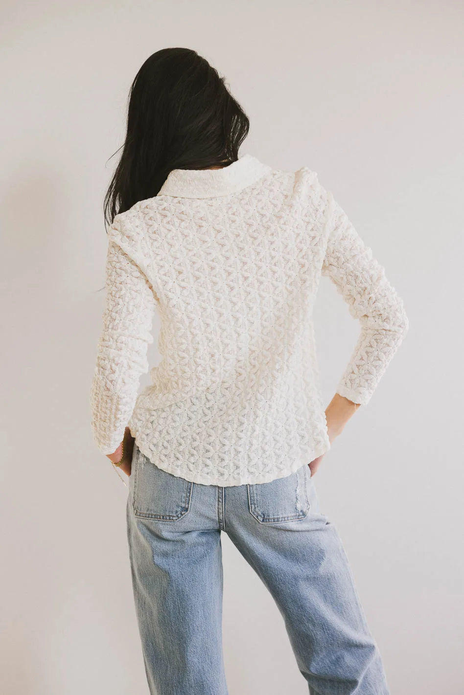Lockie Lace Button Up Blouse - Cream White Women's Fashion Top for Work & Date Night | Elegant Office Wear & Romantic Evening Outfits