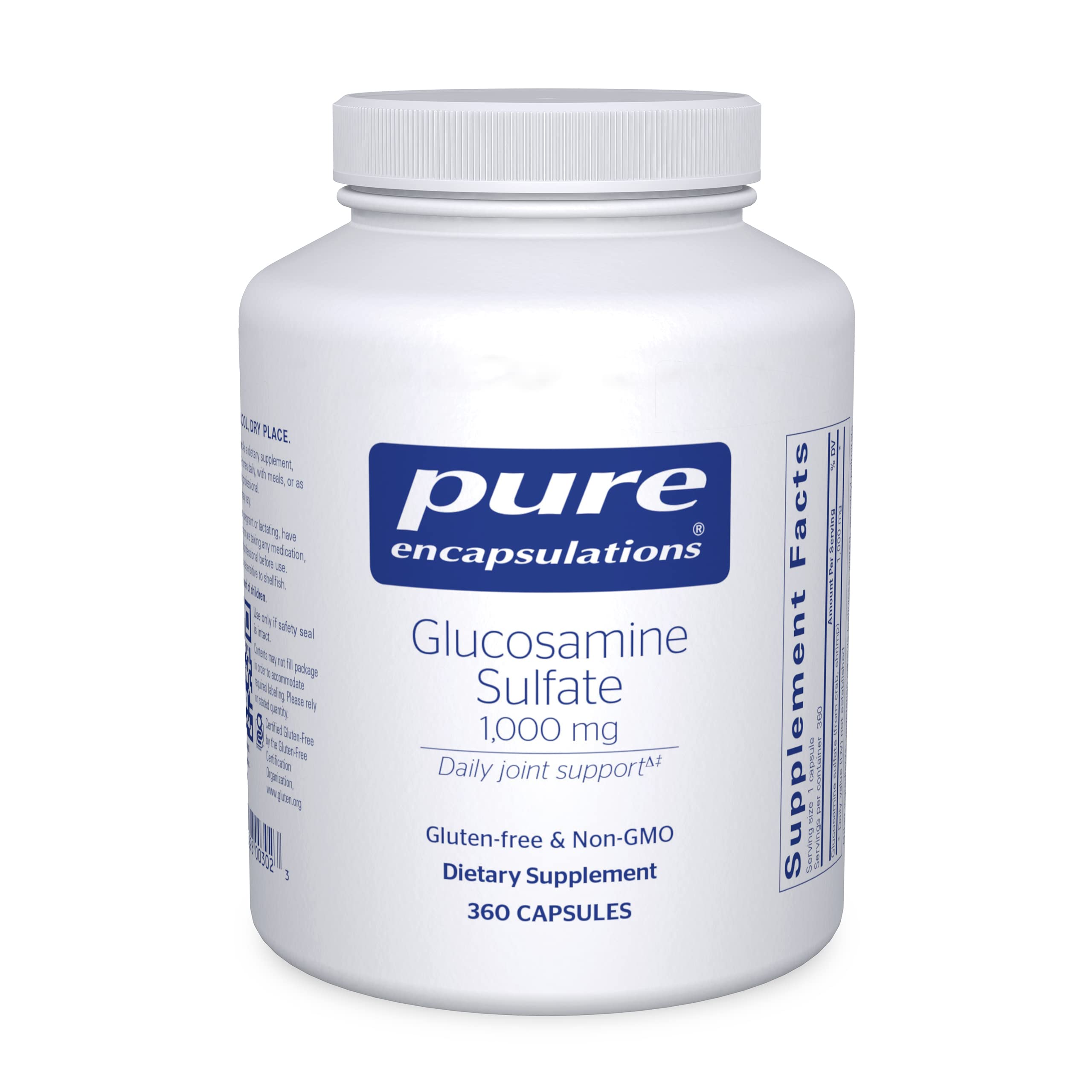 Pure Encapsulations Glucosamine Sulfate 1000mg - 360 Capsules for Joint Support, Mobility & Cartilage Health | Connective Tissue Supplement | Ideal for Athletes, Seniors & Active Lifestyles