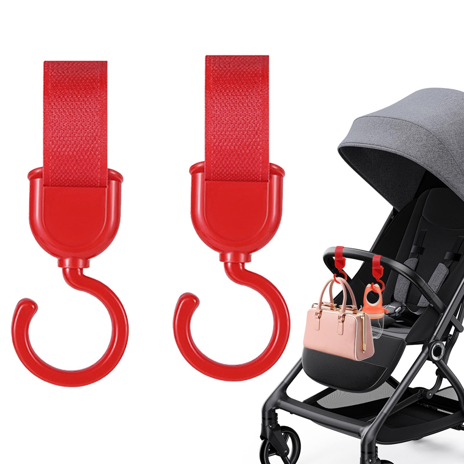 Rotatable Baby Stroller Hook - Multi-Purpose Mommy Organizer Hook for Strollers, Shopping Carts & Wheelchairs | Durable Bag Hanger Accessory for Diaper Bags, Groceries & Daily Essentials (Perfect for Moms On-The-Go)
