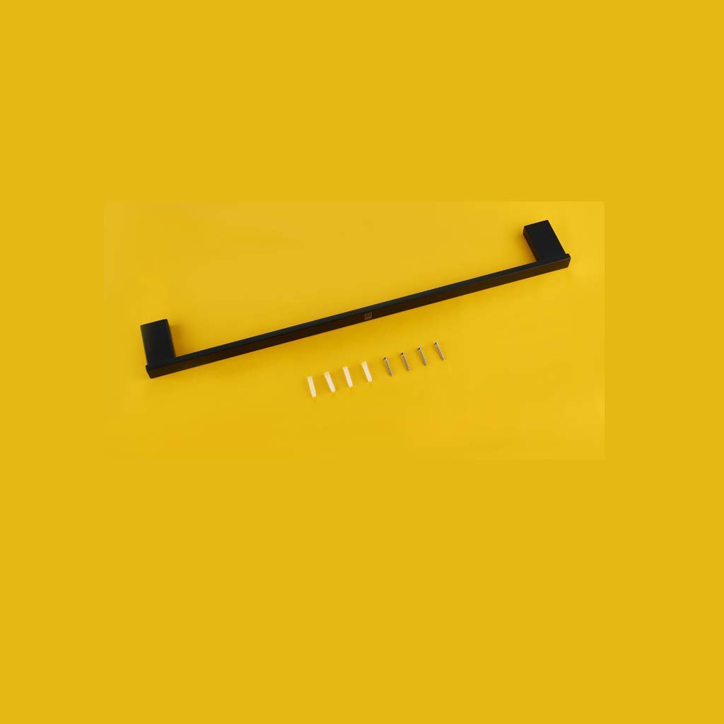 Black Matte Wall-Mounted Single Rod Towel Rack - 60X8X4Cm Bathroom & Kitchen Towel Bar with Space-Saving Design - Perfect for Small Spaces, Apartments, and Modern Home Decor
