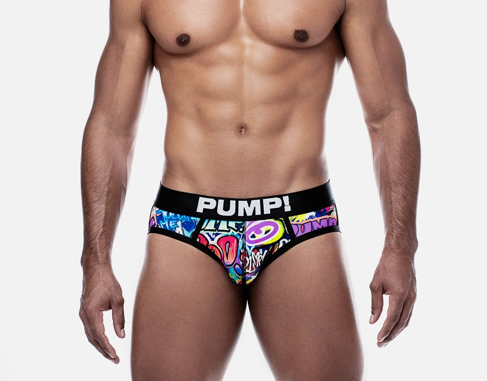 PUMP! Drip Brief Graffiti - Trendy Hip-Hop Streetwear Underwear for Men | Perfect for Urban Fashion & Hip-Hop Dance Performances