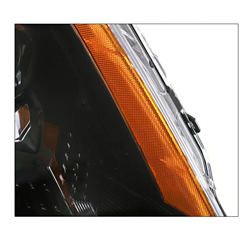 LED Switchback Signal Projector Headlights - Black Compatible with 2010-2016 Cadillac SRX | DRL Daytime Running Lights & Turn Signal | Upgrade for Night Driving & Safety