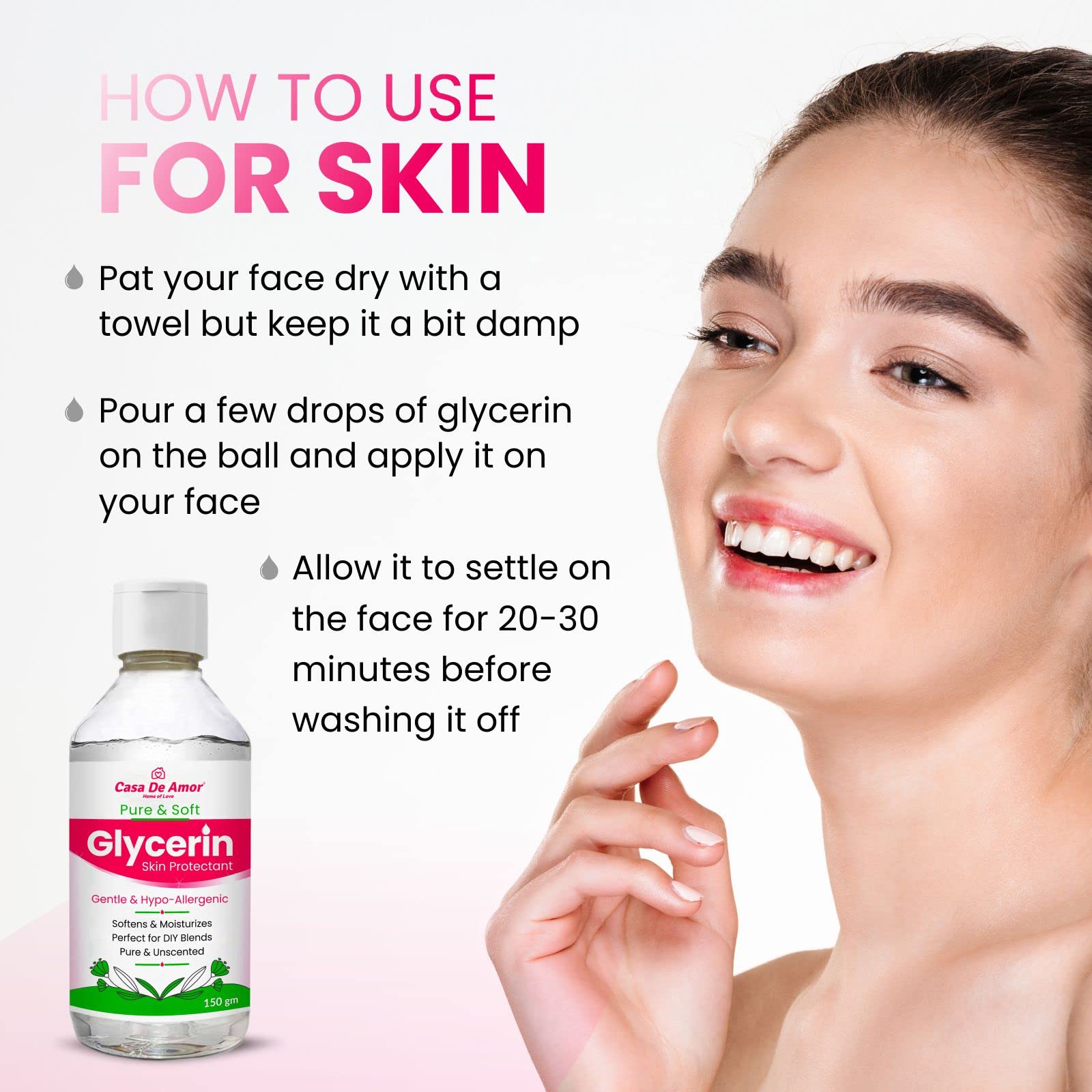 Pure Glycerin Liquid for Skin Care - 300ml Moisturizing & Softening Solution - Hydrates Dry Skin, Face & Body - Ideal for DIY Beauty, Soap Making & Hair Care