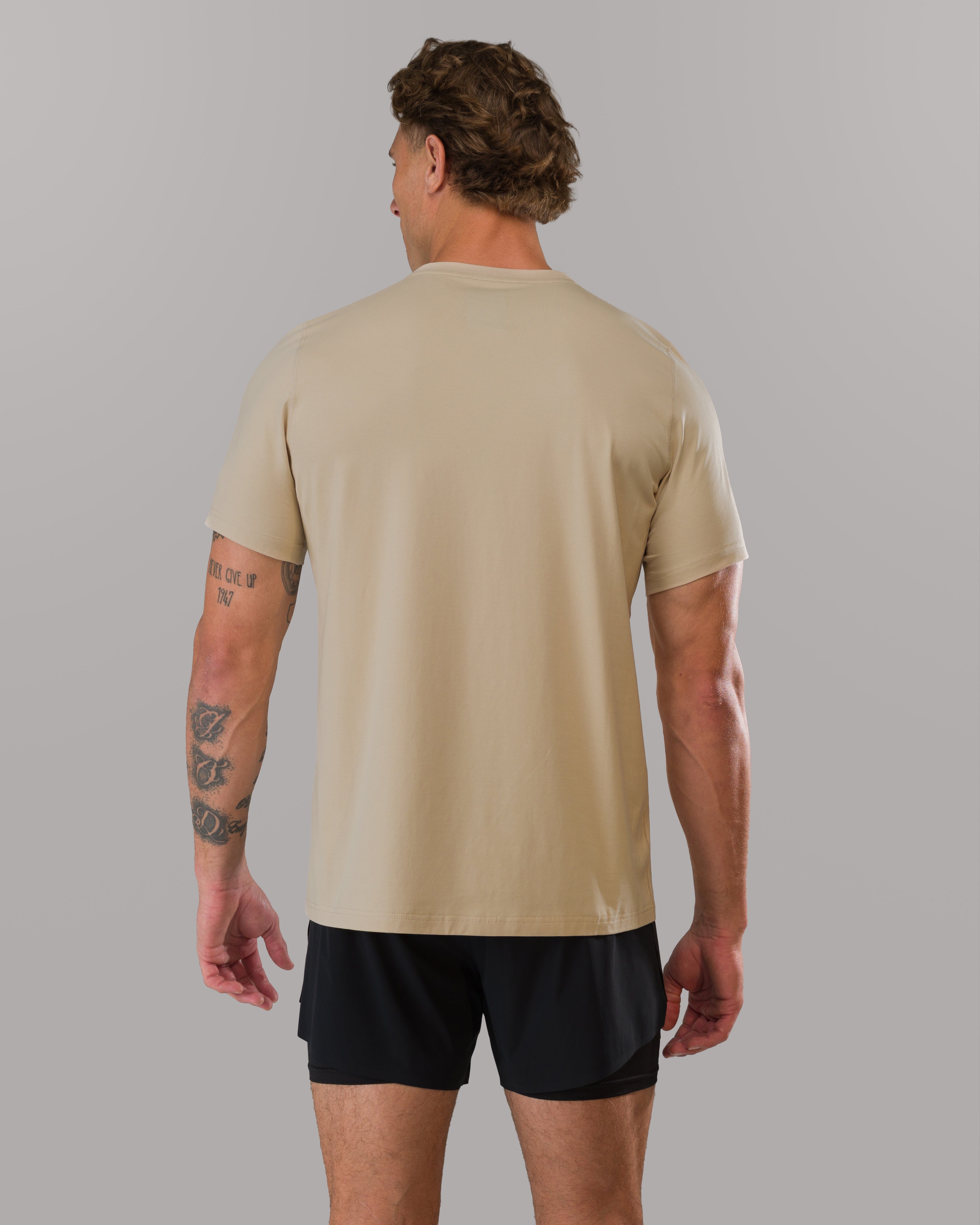 Momentum Tee Sandstorm - Premium Cotton T-Shirt for Men & Women | Comfortable Casual Wear for Gym, Running & Everyday Use