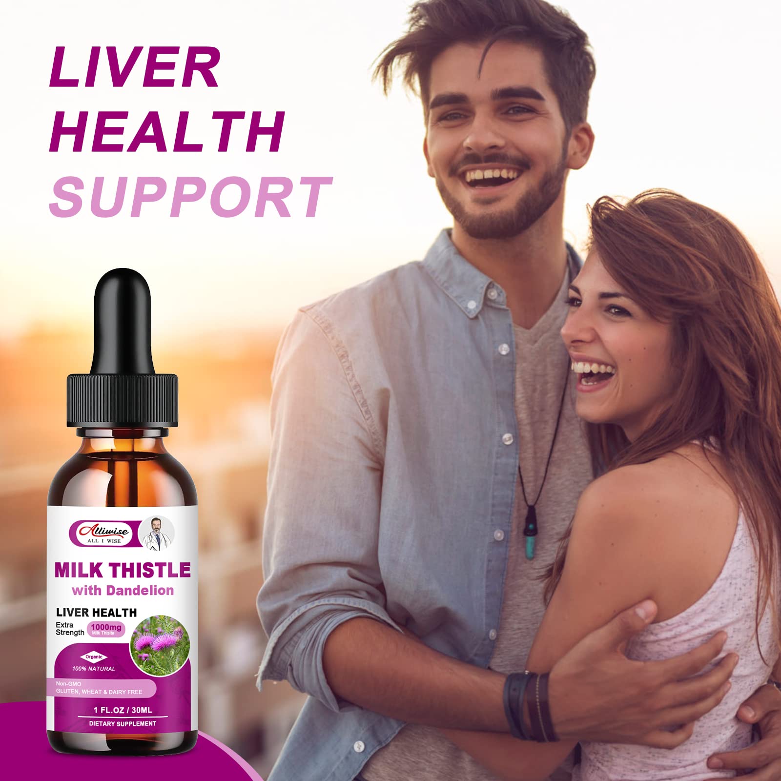 Liver Health Support Liquid - 80% Silymarin Milk Thistle Extract & Dandelion Root Extract | Vegan, Non-GMO, All-Natural Liver Cleanse Detox Formula | Supports Liver Function & Detoxification for Daily Wellness