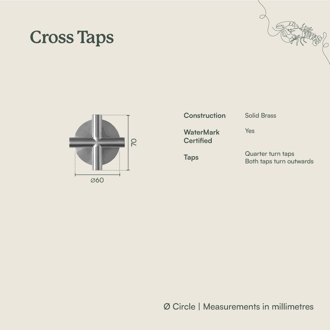 Stainless Steel Cross Taps Chrome Plated for Kitchen & Bathroom - Perfect for Sink, Shower, and Tub Faucet Installations