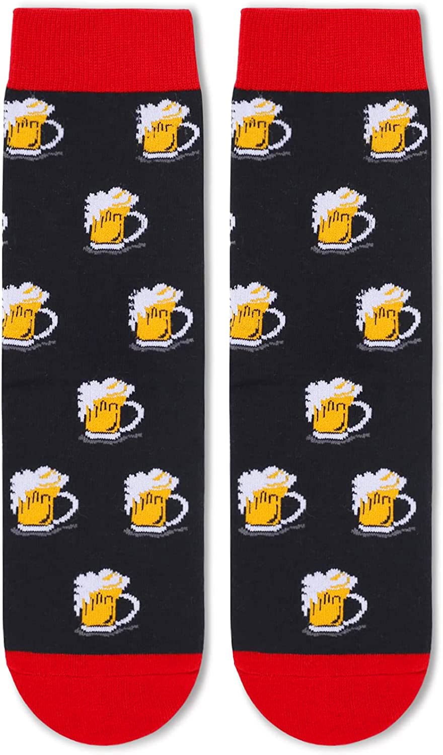 Funny Beer Whiskey Socks for Men - Crazy Novelty Drinking Socks, Cool Whiskey & Beer Lover Gifts - Perfect for Parties, Gag Gifts & Casual Wear