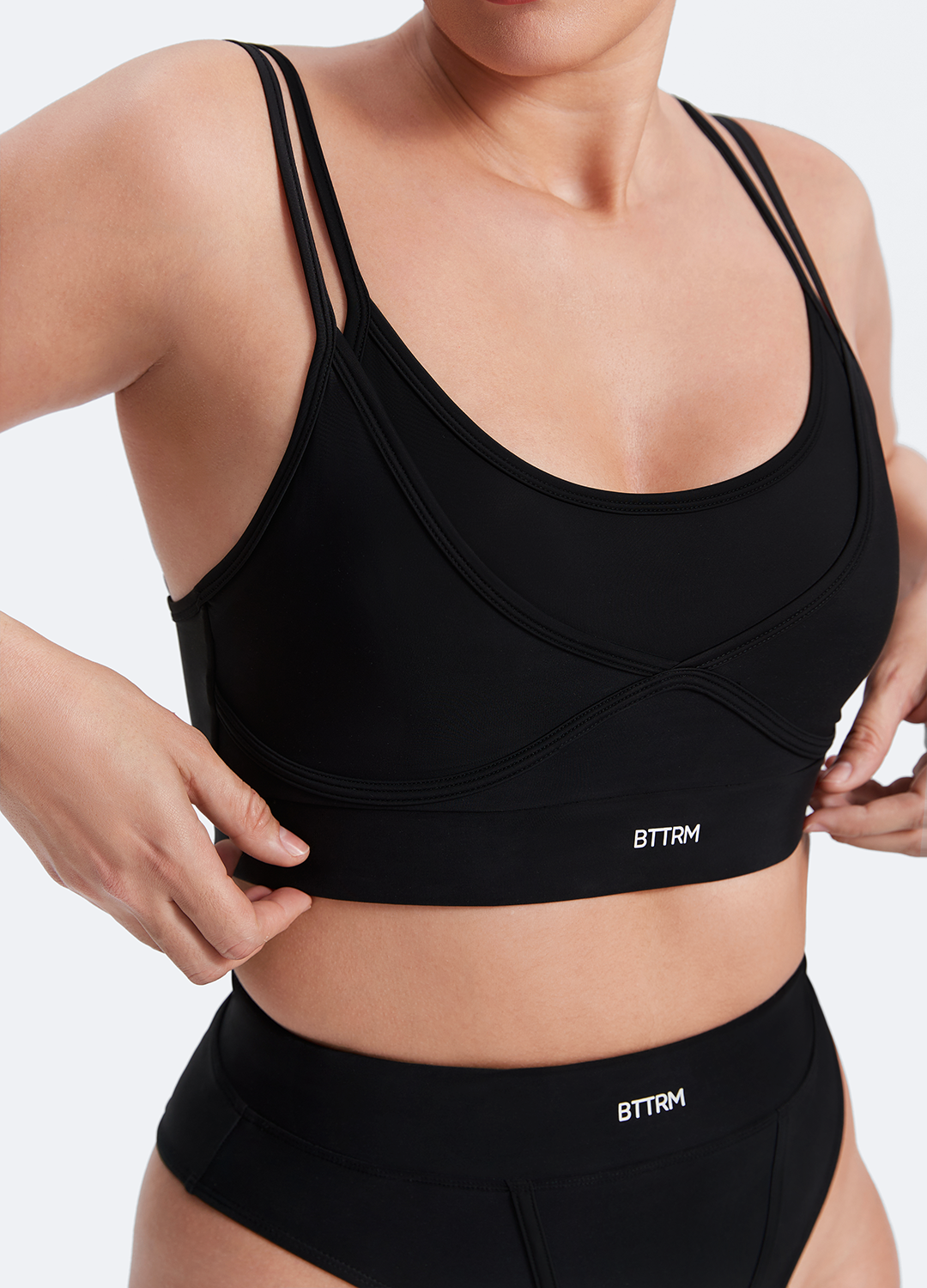 Double Strap Cotton Bralette - Comfortable Wireless Support for Yoga, Lounge & Everyday Wear - Plus Size & Petite Options Available