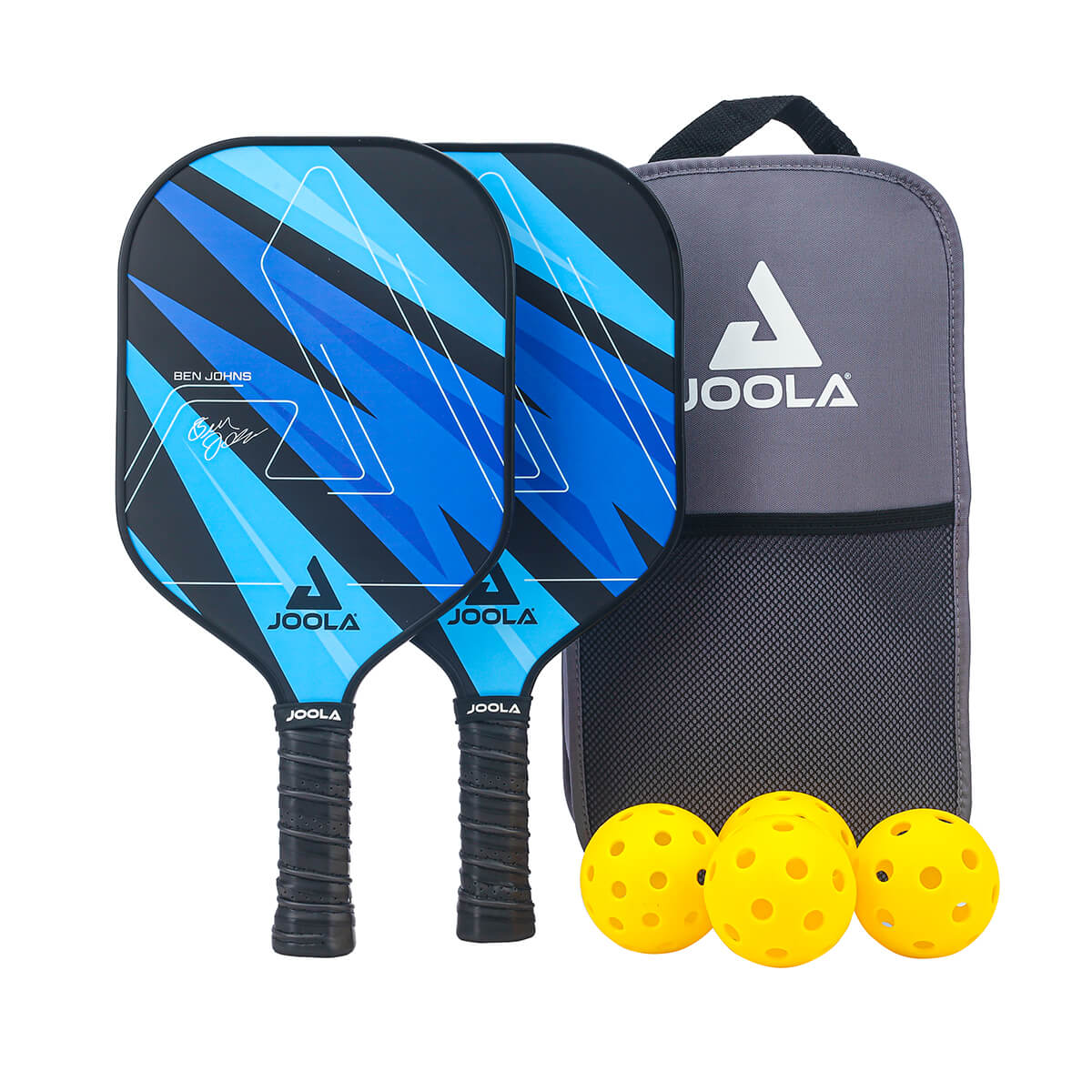 JOOLA Ben Johns Blue Lightning Pickleball Paddle Set - Professional Carbon Fiber Paddle with Cushion Grip for Indoor & Outdoor Play - Perfect for Tournaments, Casual Games & Training
