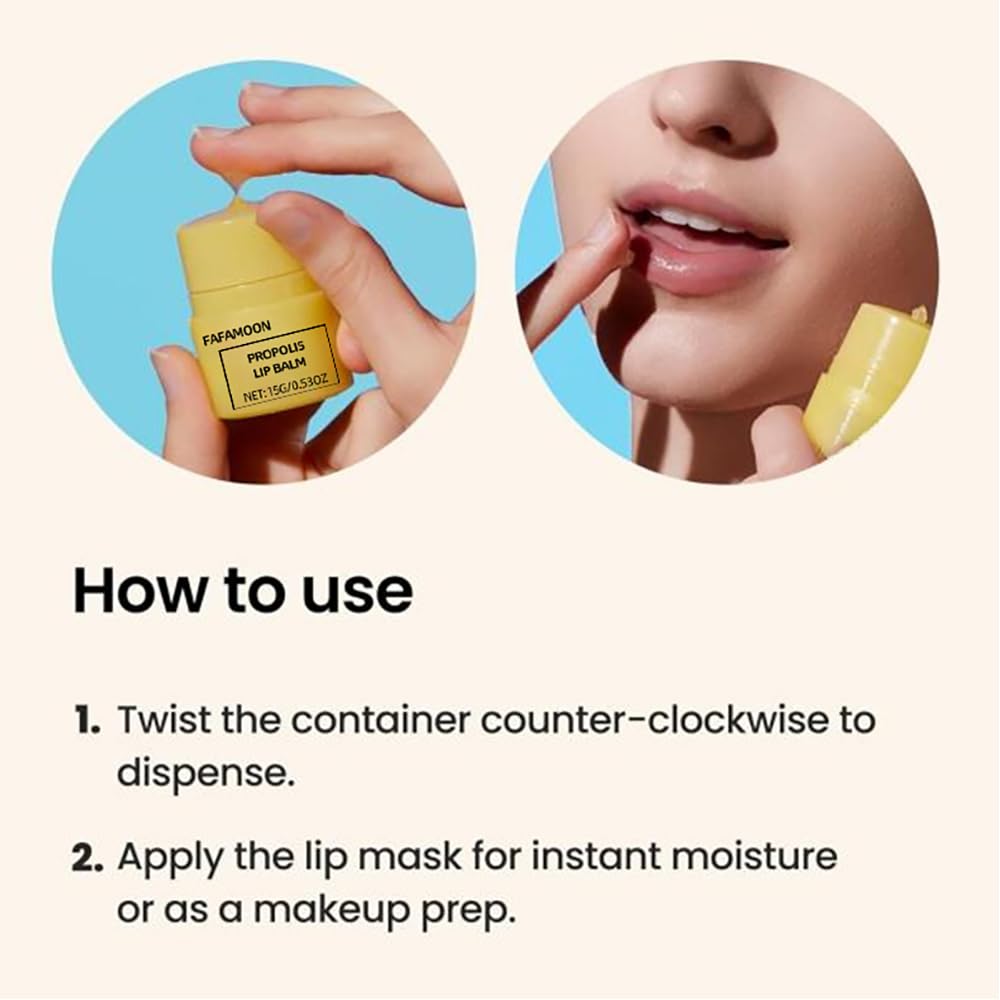Honey Lip Balm with Propolis & Aloe Vera - Deeply Nourishing Lip Care for Soft, Smooth Lips